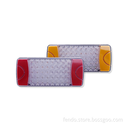 IP67 Waterproof Amber Red Square 12V-24V 40 LED Trailer Truck Tail Light